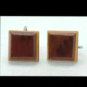 Vintage Earrings Screw Back Mid Century Hand Made Wooden Carved Mod 1950